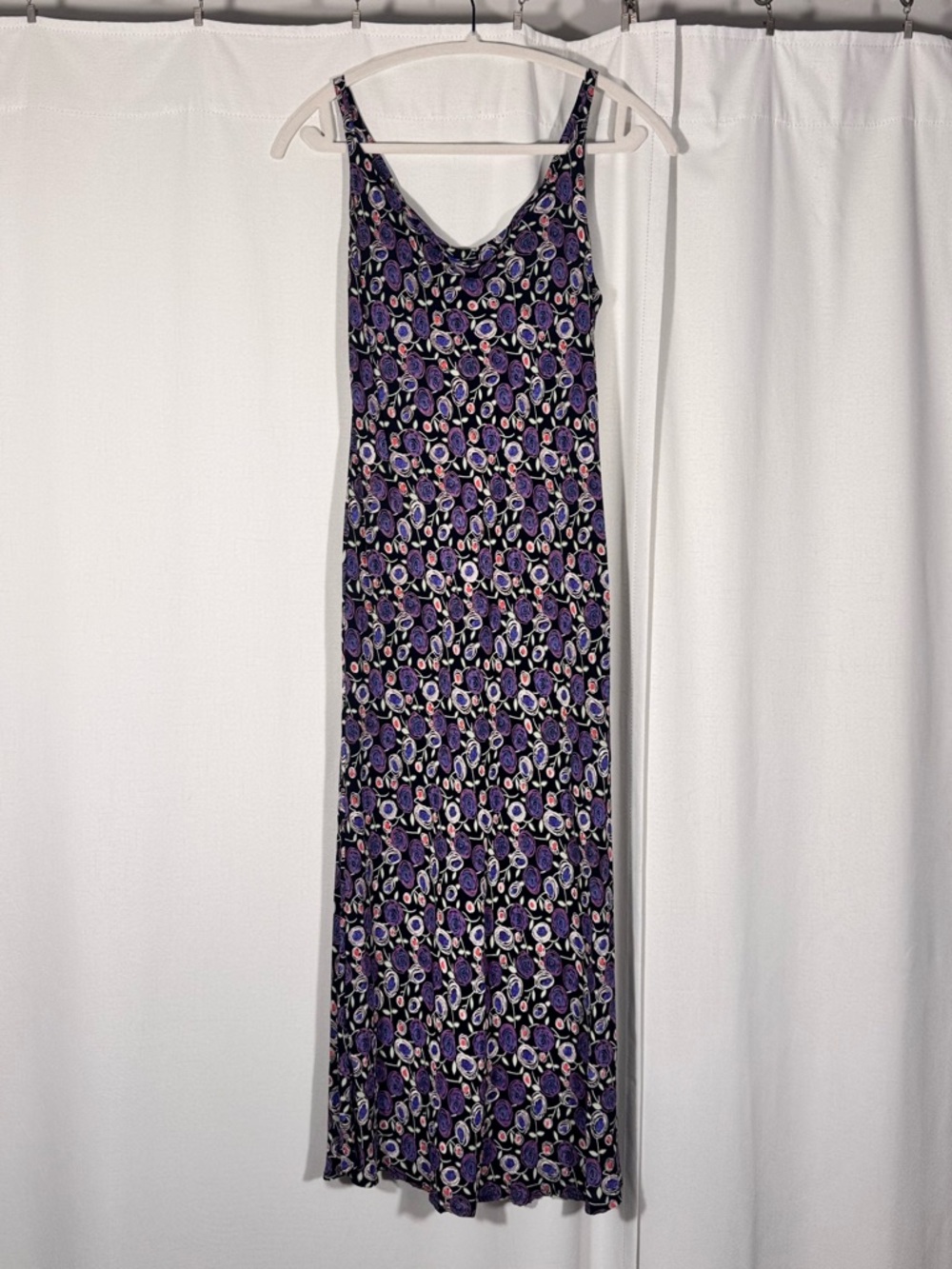 Vintage Loco Lindo Purple Floral Midi Dress